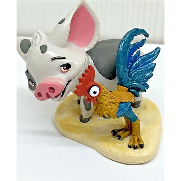 Disney Store Moana Deluxe Figurine Figure 7 pieces Play Toy Set Hei Hei Pua Maui - Picture 12 of 16